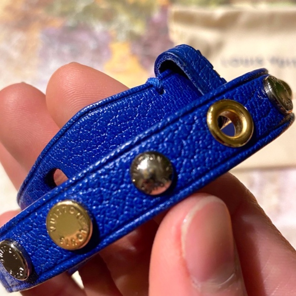LOUIS VUITTON AUTH Goatskin Spike Wrap Bracelet 17